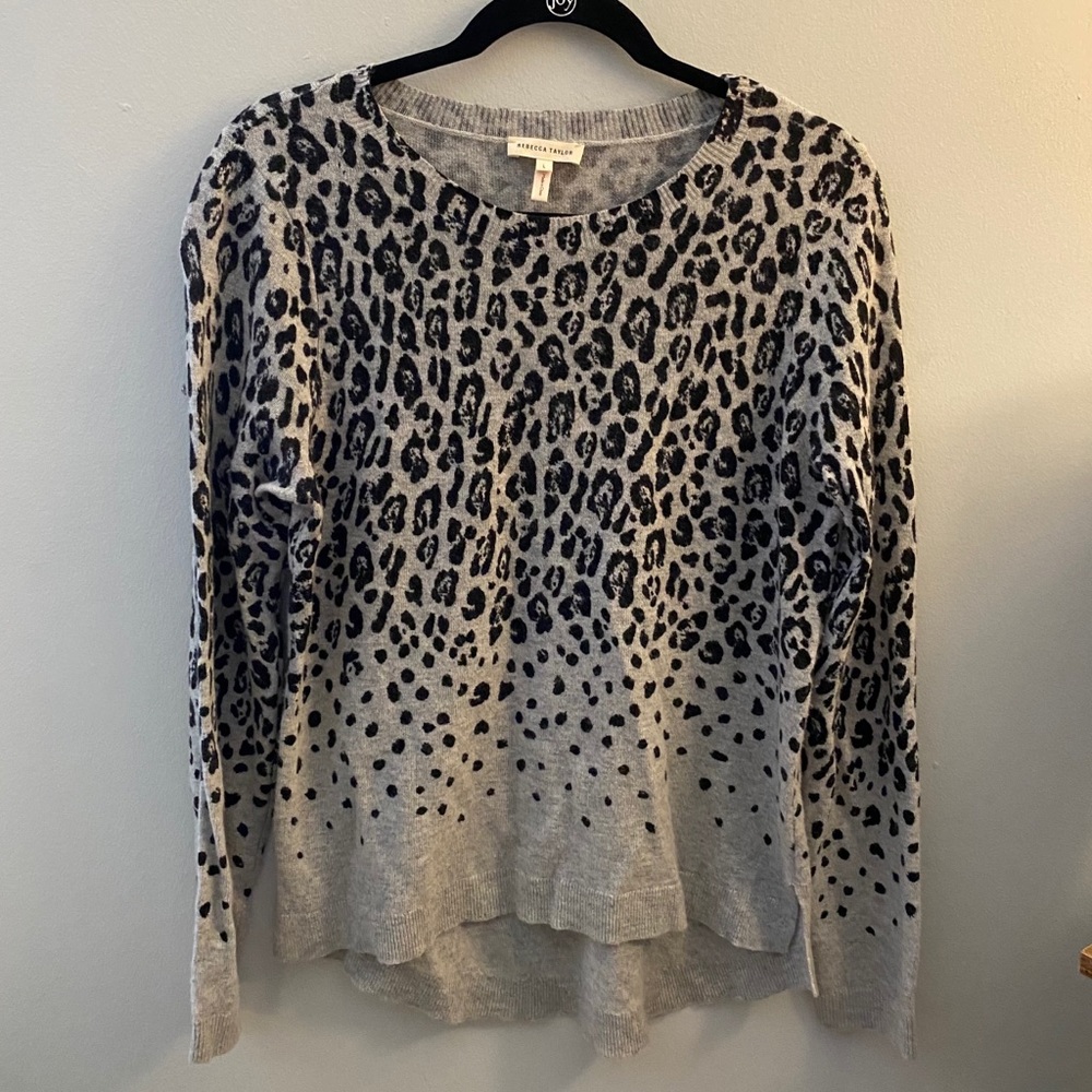Rebecca Taylor Wool Blend Leopard Sweater